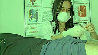 Nurse handles my priapism with deepthroat and rough pussy pounding