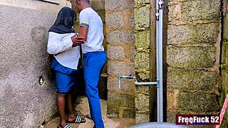 petite ebony college coed bends over shaved pussy for boyfriend's best friend rough doggystyle pounding