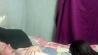 Petite Black Whore Delivers Ultimate Handjob Blowjob in Hostel