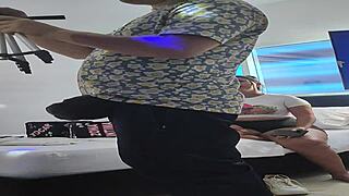 damn this mature latina whore rides her young step-nephew's cock cheating on husband deepthroat asslick