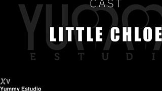 Extra Small Teen Slut Little Chloe Fucked by Five Guys in Wild Gangbang DP