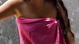 What if your hot latina neighbor offers cash for secret fun flashing her curvy tits and ass?