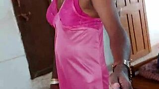 Indian CD Lara Dsouza Teases In Pink Satin Nighty Anal Play