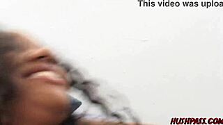 Slim ebony Capre rides flexible cowgirl on massive black cock begging for missionary facial