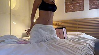 behind the scenes busty latina milf kesha ortega showers with andres acosta ass worship lingerie fun 💦😍