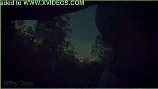 daring milf flashes huge tits nude on public biker ride outdoors