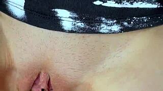 skinny amateur tight pussy creampied riding muscular huge cock closeup