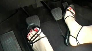 Three ladies race my car gas pedal joyride