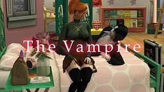 Chubby Nerd's Big Tits and Ass Licked by Sims 4 Vampire in Seductive Cunni Kiss Fest