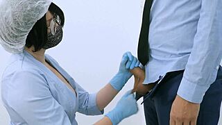 NURSE TESTS HUGE DICK WITH PROSTATE MASSAGE GLOVES FOR SPERM SAMPLE