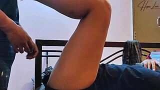 Neighbor's monster cock destroys horny Indonesian tight pussy