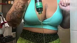 she slips into those tight shorts splitting her pussy wide open