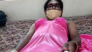 Indian CD Lara Dsouza Teases In Pink Satin Nighty Anal Play