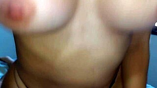 my best friend's busty brunette girlfriend rides my cock cowgirl with her huge ass creampie