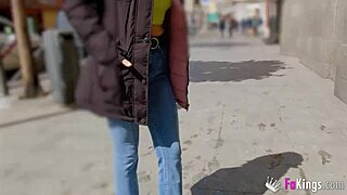 posh colombian brunette babe rides cock doggystyle in madrid outdoors