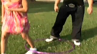 your stepdaughter's cute pigtails and innocent face dripping with cum after public doggystyle pounding