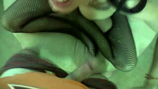 lily lane auditions pantyhose on fucks glass dildo sloppy blowjob after