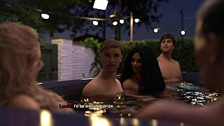 MY BIMBO DREAM 41 has this hot latina bimbo jerking double cocks in the jacuzzi