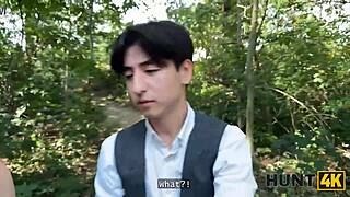 busty redhead babe picks up stranger for outdoor fuck while bf watches 😈🍆💦