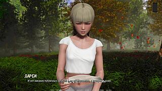 Nerdy Asian slut rides monster cock cowgirl outdoors till orgasmic cumshot