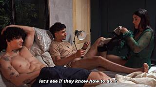 hey stepson and buddy, stop jerking off—let stepmom teach you real pussy licking