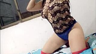 mature stepmom flashes lingerie in stepson's bed craving intense homemade fuck