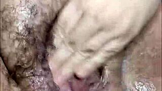 whoa, bbw stepmom's hairy pussy gets fisted till she squirts everywhere!