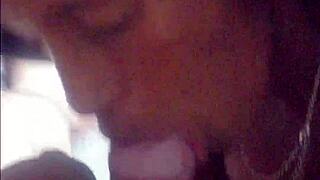 Petite Black Whore Delivers Ultimate Handjob Blowjob in Hostel