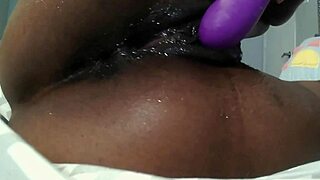 Cutie Quinn Plays with Her Wet Ebony Pussy on Webcam, Big Ass Slut Fingers Deep