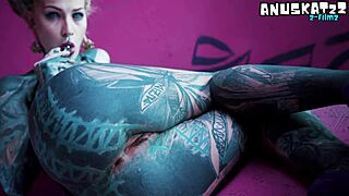 hey check this tattoo babe solo fisting her ass with toys
