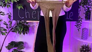 sisi dances seductively in sheer pantyhose heels at nylon fetish club