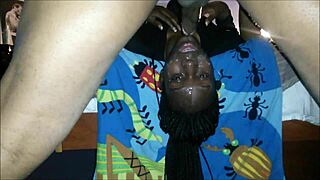 black gal takes it deep in her mouth