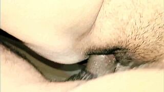 stepbrother rams stepsister's wet hole in raw closeup pounding session