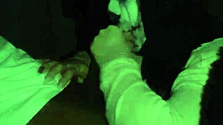 Masked BBW Wife GAGS on Monster BBC in Sloppy Deepthroat Cosplay