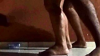 couple fucks passionately on hotel balcony at new year's eve