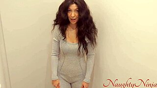 Curvy blue-eyed neighbor milf begs for creampie since husband can't breed her