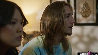 CHINESE teen 18+ STEPSISTER catches STEPBRO perving on MILF stepmom