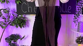 i slip into coffee colored nylons as sexy mature blonde teacher in club heels and glasses