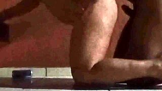 couple fucks passionately on hotel balcony at new year's eve