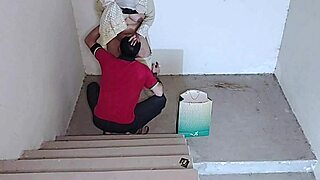 young stud fucks tight mature sister-in-law on secret stairs