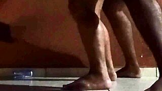 couple fucks passionately on hotel balcony at new year's eve