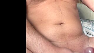 guy edges cock with pre-cum leaks before blasting multiple outdoor cumshots