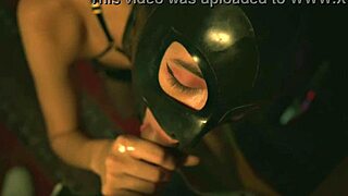 burning passion surges under bdsm mask's dominance grip