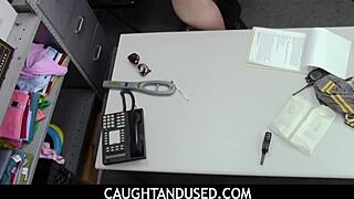 Judy Jolie sucks officers dick hoping it lets her go home from garage punishment