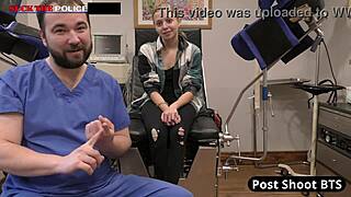 School resource officer Ava Siren vibes her shaved pussy at work!