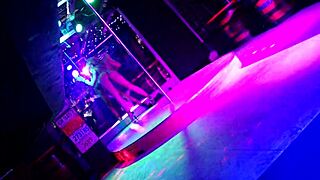 Check out this blonde german stripper teasing ripping clothes big tits ass at eds bar titty tuesday