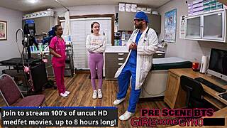 Serena Morgan spreads petite ass for anal fingering humiliation in latex university exam