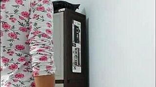 Milf shakes beautiful big ass and big nipples in lingerie dance