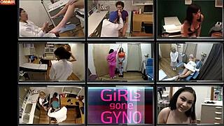 little 18+ mina spreads ass for anal fingering in nurse gloves backstage