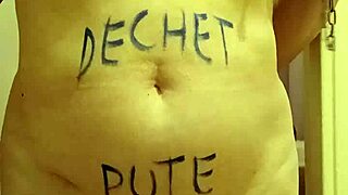 Esclave française autoseance ceinture spanking licking toilet bound humiliation whore style?